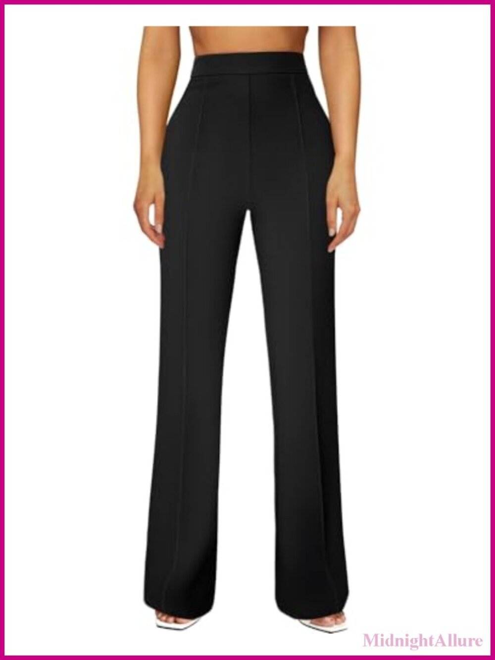 Women's Straight Leg Work Pants High Waist Stretchy Business Casual Slacks